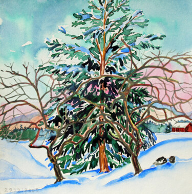 Painting titled "Finland Suite - Tre…" by Fraser Maciver (1960 - 2019), Original Artwork, Watercolor
