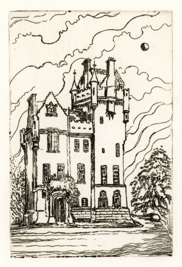 Printmaking titled "Brodick Castle" by Fraser Maciver (1960 - 2019), Original Artwork, Etching