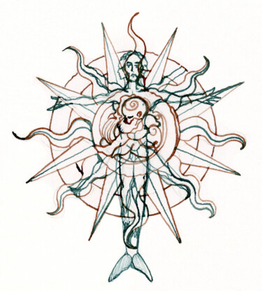 Drawing titled "MacIomhair Press Lo…" by Fraser Maciver (1960 - 2019), Original Artwork, Ink