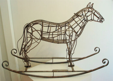Rzeźba zatytułowany „Rocking Horse” autorstwa Fraser Paterson, Oryginalna praca, Metale