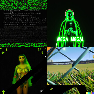 Digitale Kunst mit dem Titel "Green Women Hacking" von Frauzart, Original-Kunstwerk, KI-generiertes Bild