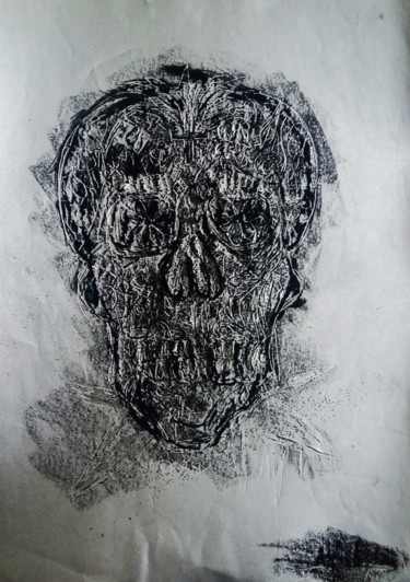 Dessin intitulée "mexican skull" par Alfredo, Œuvre d'art originale, Stylo à bille