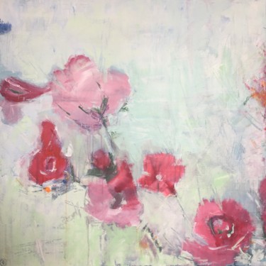 Malerei mit dem Titel "fleurs en carré" von Fred Bertin, Original-Kunstwerk, Acryl