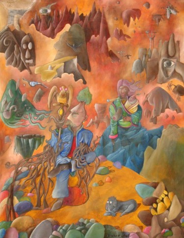 Картина под названием "Chaos" - Fred Besnardiere, Подлинное произведение искусства, Масло