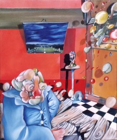 Malerei mit dem Titel "Vieu fruit psychiat…" von Fred Besnardiere, Original-Kunstwerk, Öl