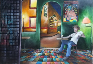 Painting titled "El mexicano tranqui…" by Fred Besnardiere, Original Artwork, Oil