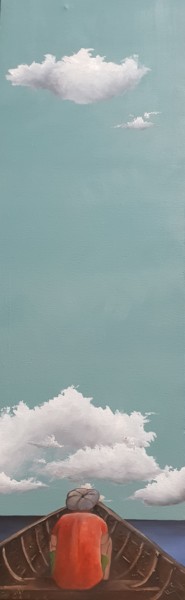 Peinture intitulée "Sur le canal du Moz…" par Fred Besnardiere, Œuvre d'art originale, Huile