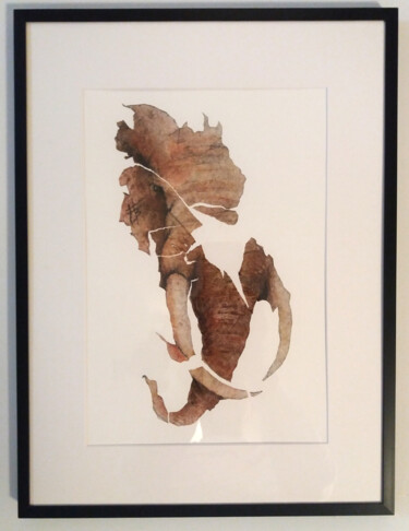 Peinture intitulée "Tête d'éléphant" par Fred Bonna, Œuvre d'art originale, Huile