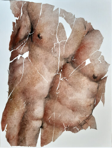 Malerei mit dem Titel "torse" von Fred Bonna, Original-Kunstwerk, Öl Auf Keilrahmen aus Holz montiert