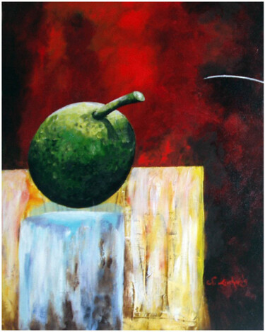 Peinture intitulée "Le fruit à pain" par Fred Eucharis, Œuvre d'art originale, Acrylique Monté sur Châssis en bois
