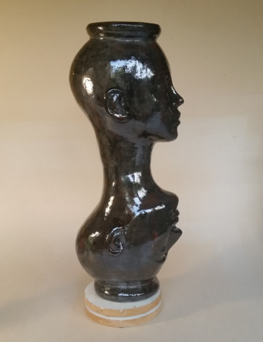Sculpture titled "Reflet 2" by Frédéric Louvier, Original Artwork, Ceramics