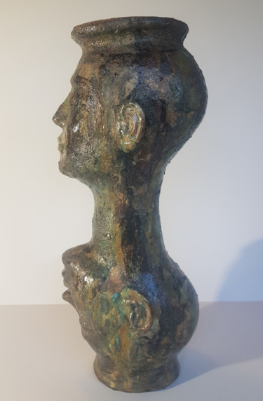 Sculpture titled "Reflet 4" by Frédéric Louvier, Original Artwork, Ceramics