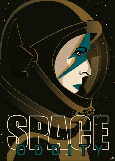 Arts numériques intitulée "Bowie "Space Oddity"" par Fred Pabion, Œuvre d'art originale, Travail numérique 2D