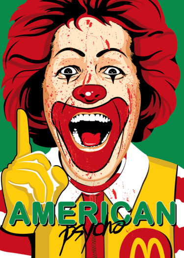 Digital Arts titled "American Psycho #2" by Fred Pabion, Original Artwork, 2D Digital Work