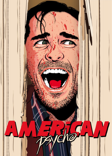 Digitale Kunst mit dem Titel "American Psycho #4" von Fred Pabion, Original-Kunstwerk, 2D digitale Arbeit