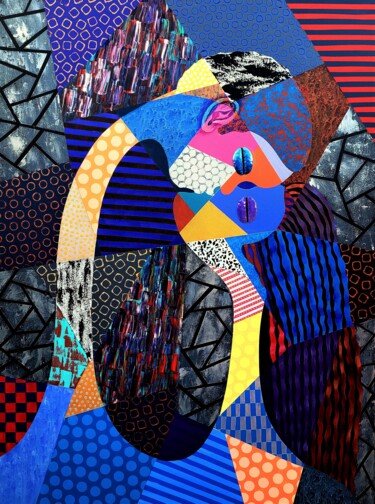Malerei mit dem Titel "Lanmou" von Fred Thomas, Original-Kunstwerk, Acryl