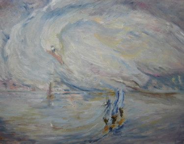 Painting titled "naissance de la poé…" by Freda Bey, Original Artwork, Oil