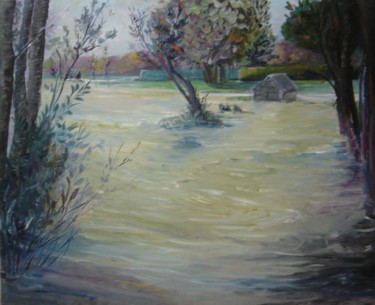 Peinture intitulée "l innondation" par Freda Bey, Œuvre d'art originale, Huile