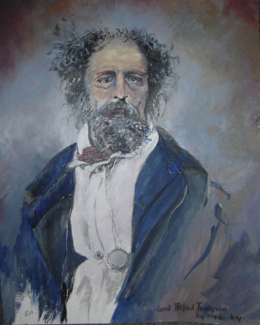 Peinture intitulée "Lord Alfred Tennyss…" par Freda Bey, Œuvre d'art originale, Acrylique