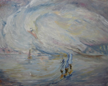 Painting titled "Et la poésie s'élèv…" by Freda Bey, Original Artwork, Oil