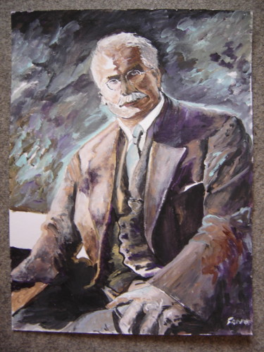 Peinture intitulée "Carl Gustav Jung" par Freda Bey, Œuvre d'art originale, Acrylique