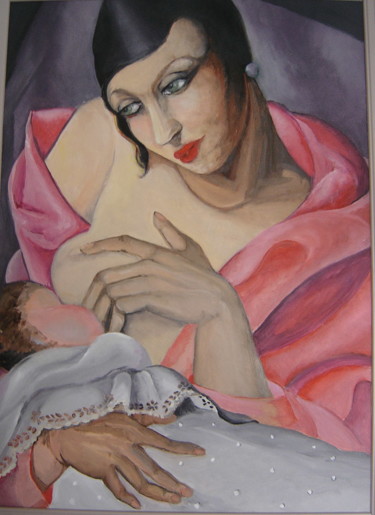 Pittura intitolato "TAMARA N°2" da Freda Bey, Opera d'arte originale, Olio