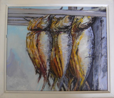 Peinture intitulée "les harengs" par Freda Bey, Œuvre d'art originale, Acrylique
