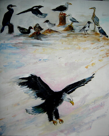 Painting titled "oiseaux marins.jpg" by Freda Bey, Original Artwork