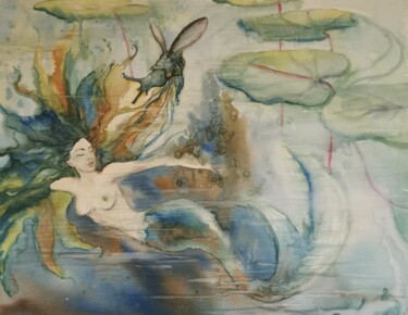 Peinture intitulée "Li ban" par Fredde Lantredesartistes, Œuvre d'art originale, Aquarelle Monté sur Châssis en bois