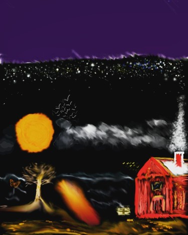 Digital Arts titled "The falling sun" by Freddie Torrez, Original Artwork