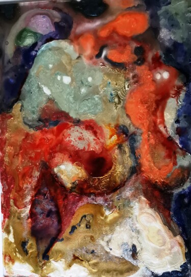 Pittura intitolato "Inside me" da Freddy Blackberry, Opera d'arte originale, Pittura di vetro colorato