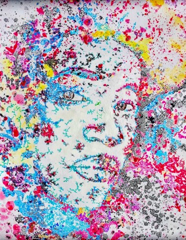 Картина под названием "femme de couleurs" - Freddy Blackberry, Подлинное произведение искусства, Чернила