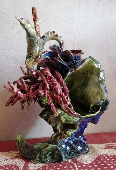 Sculpture titled "La créature" by Freddy Blackberry, Original Artwork, Ceramics