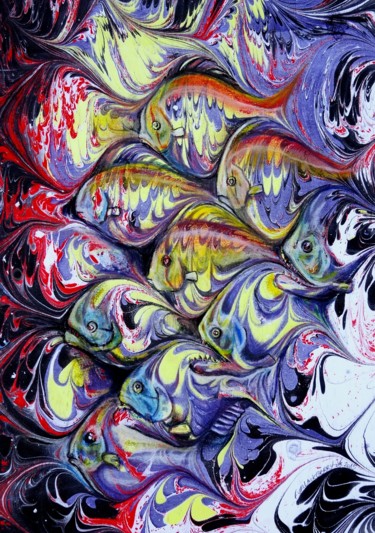 Ζωγραφική με τίτλο "peinture-les-opport…" από Freddy Blackberry, Αυθεντικά έργα τέχνης, Άλλος