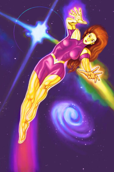 Digital Arts titled "Marvel Girl, Phoeni…" by Freddy Cerna, Original Artwork, Airbrush