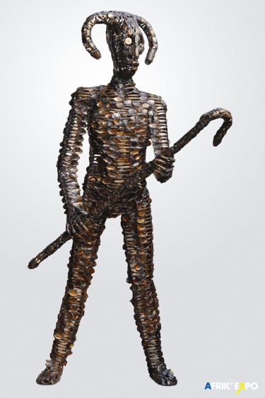 Sculpture intitulée "Gardien de la Tradi…" par Freddy Tsimba, Œuvre d'art originale
