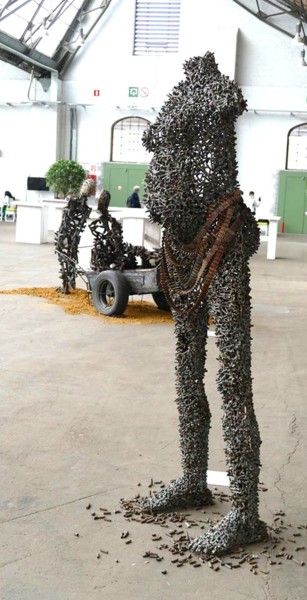 Sculpture intitulée "Mère double - Afric…" par Freddy Tsimba, Œuvre d'art originale