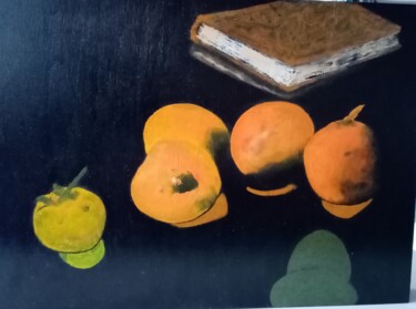Painting titled "Smiling fruits" by Fred Haute, Original Artwork, Oil