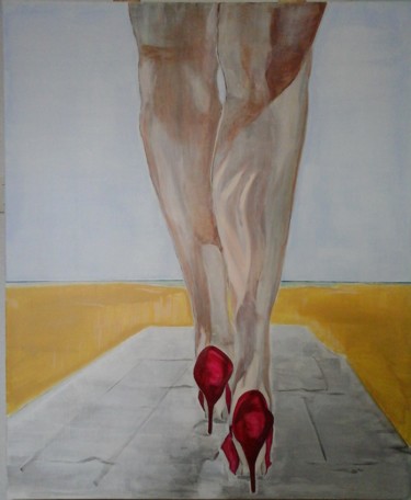 Pintura titulada "" ON THE HEELS "" por Frédéric Adam, Obra de arte original, Acrílico