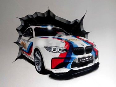 Картина под названием "BMW" - Frédéric Andrès, Подлинное произведение искусства, Рисунок распылителем краски