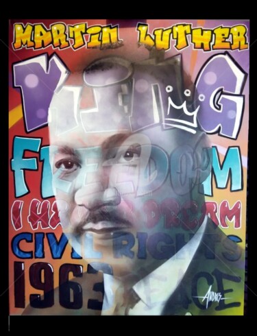 Pintura titulada "MLK" por Frédéric Andrès, Obra de arte original, Acrílico
