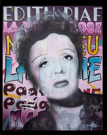 Painting titled "Edith Piaf" by Frédéric Andrès, Original Artwork, Acrylic