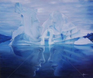 Картина под названием "Reflets" - Frédéric Andrès, Подлинное произведение искусства, Масло