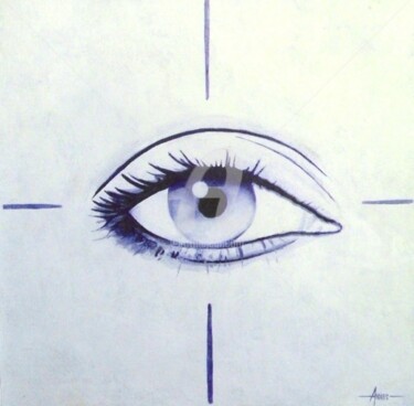 Peinture intitulée "Oeil" par Frédéric Andrès, Œuvre d'art originale, Huile