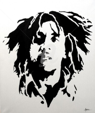 Peinture intitulée "Bob Marley." par Frédéric Andrès, Œuvre d'art originale, Huile