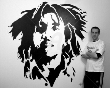 Painting titled "Bob Marley" by Frédéric Andrès, Original Artwork, Oil