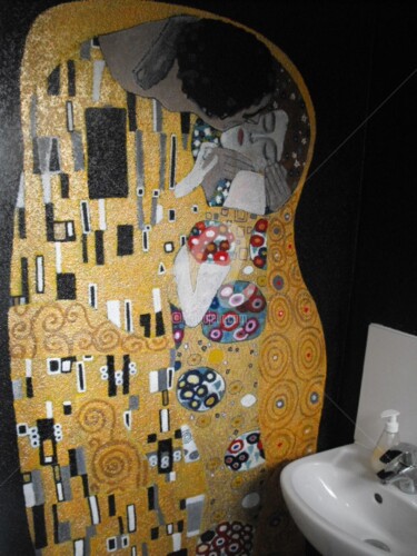 Peinture intitulée "Le baiser de Klimt" par Frédéric Andrès, Œuvre d'art originale, Huile