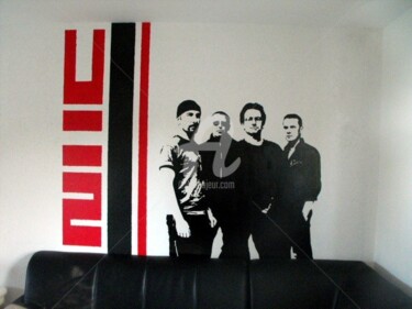 Painting titled "U2" by Frédéric Andrès, Original Artwork, Oil