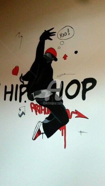 Painting titled "fresque hip hop" by Frédéric Andrès, Original Artwork, Acrylic