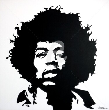 Painting titled "Jimmy Hendrix" by Frédéric Andrès, Original Artwork, Acrylic